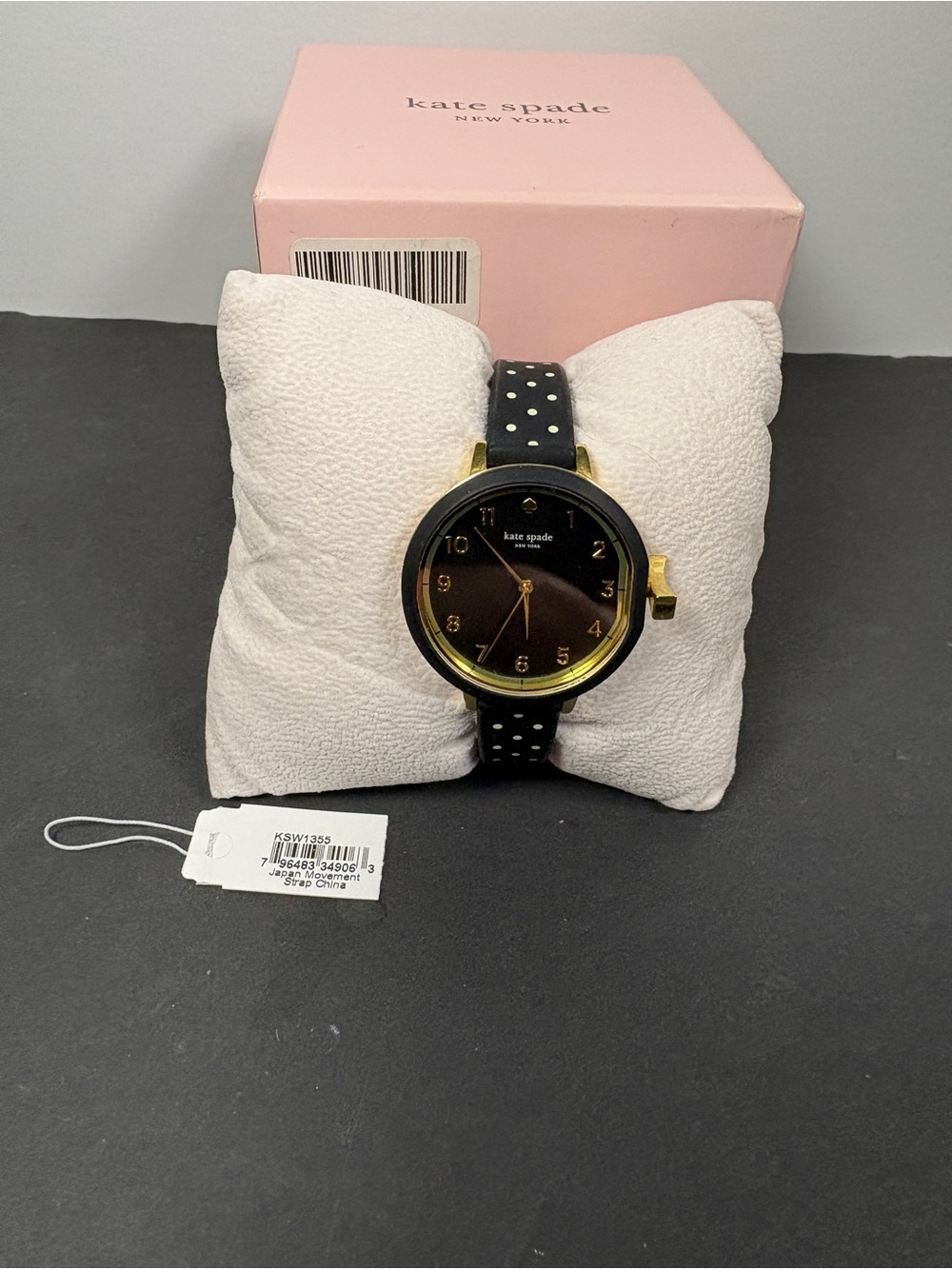 Kate Spade New York Park Row Watch Black Polka Dot New in Box KSW 1355 12MM Band - Picture 7 of 13